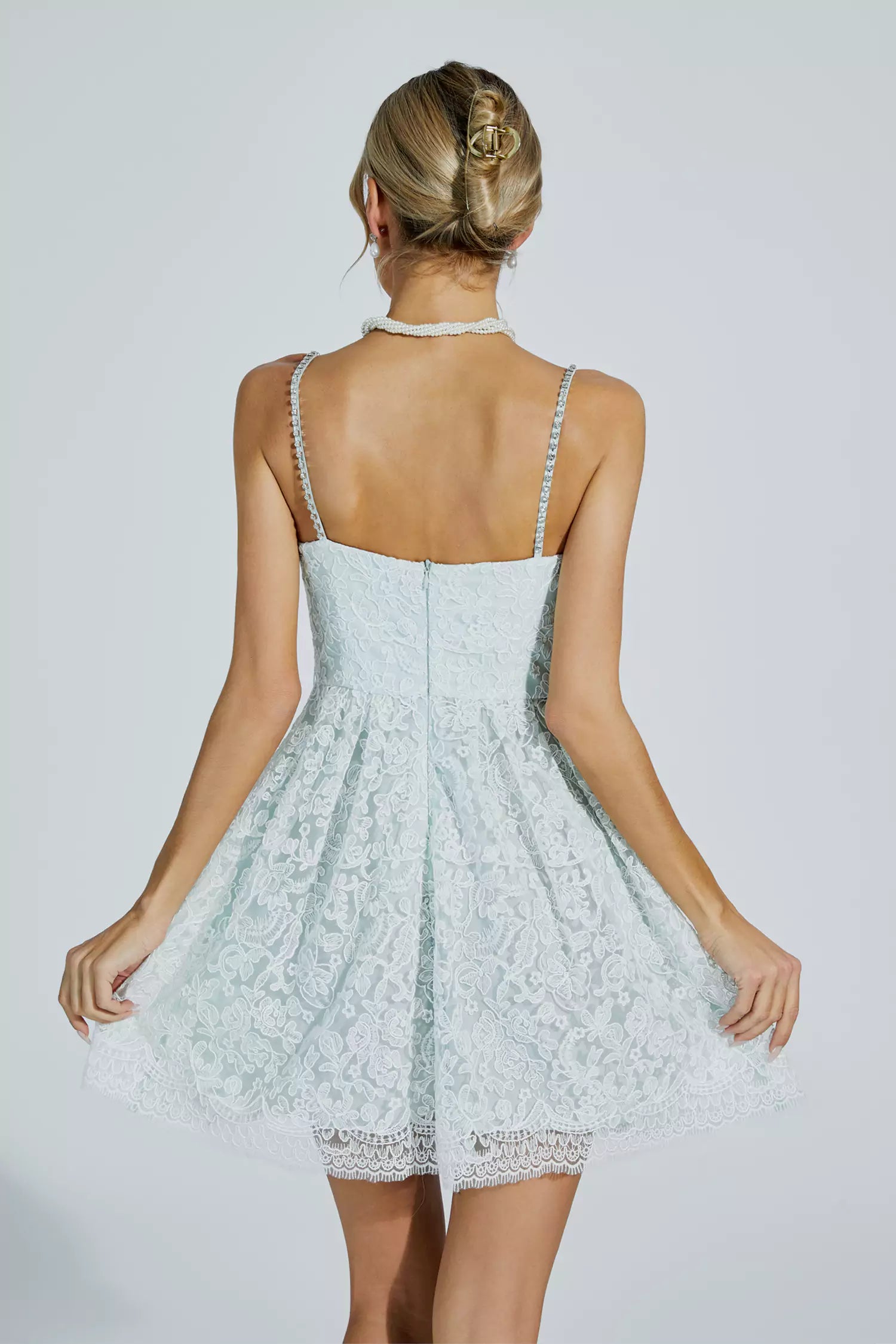 Ellison Green Lace Mini Dress