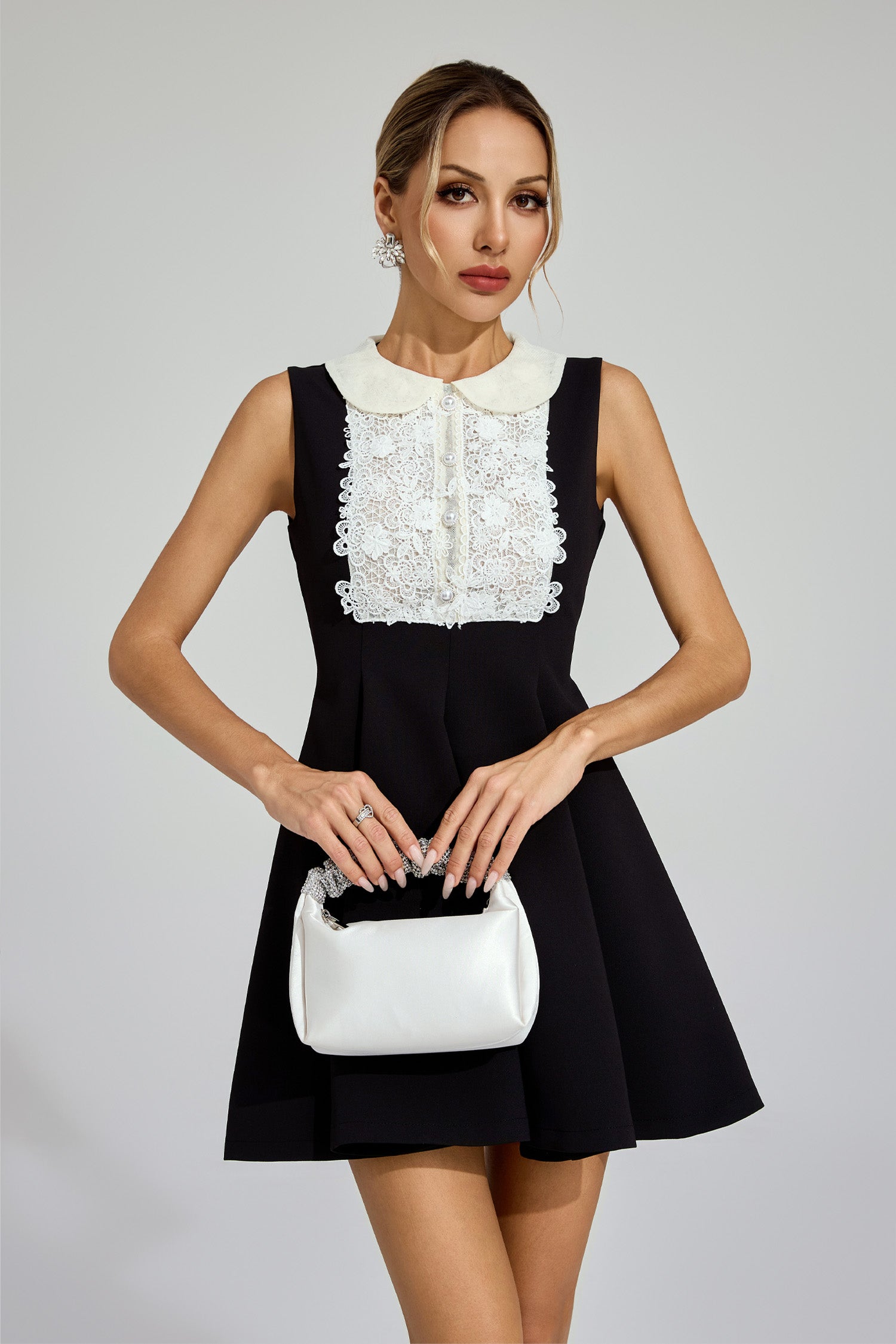 Gavin Black Lace Sleeveless Mini Dress