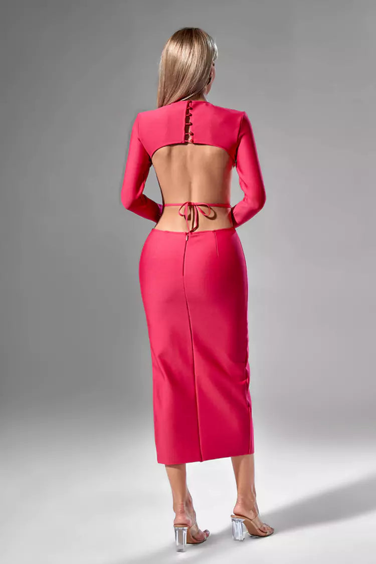Kamila Rose Red Midi Dress